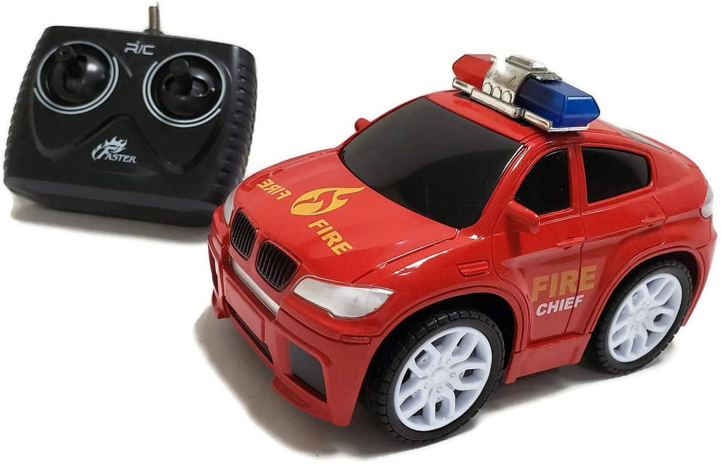 Remote Control Car Fire Chief Or Police Patrol Electric Sport Vehicle 1:20 Scale