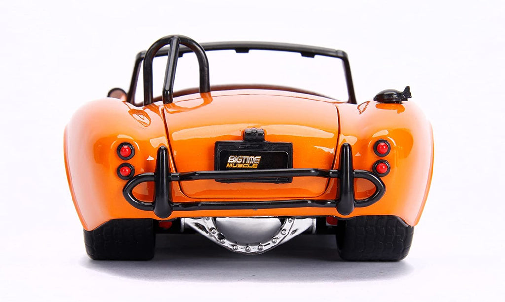 Jada 1965 Shelby Cobra 427 S/C Orange with Black Stripes Bigtime Muscle 1/24 Die-cast Model Car 30531, Yellow