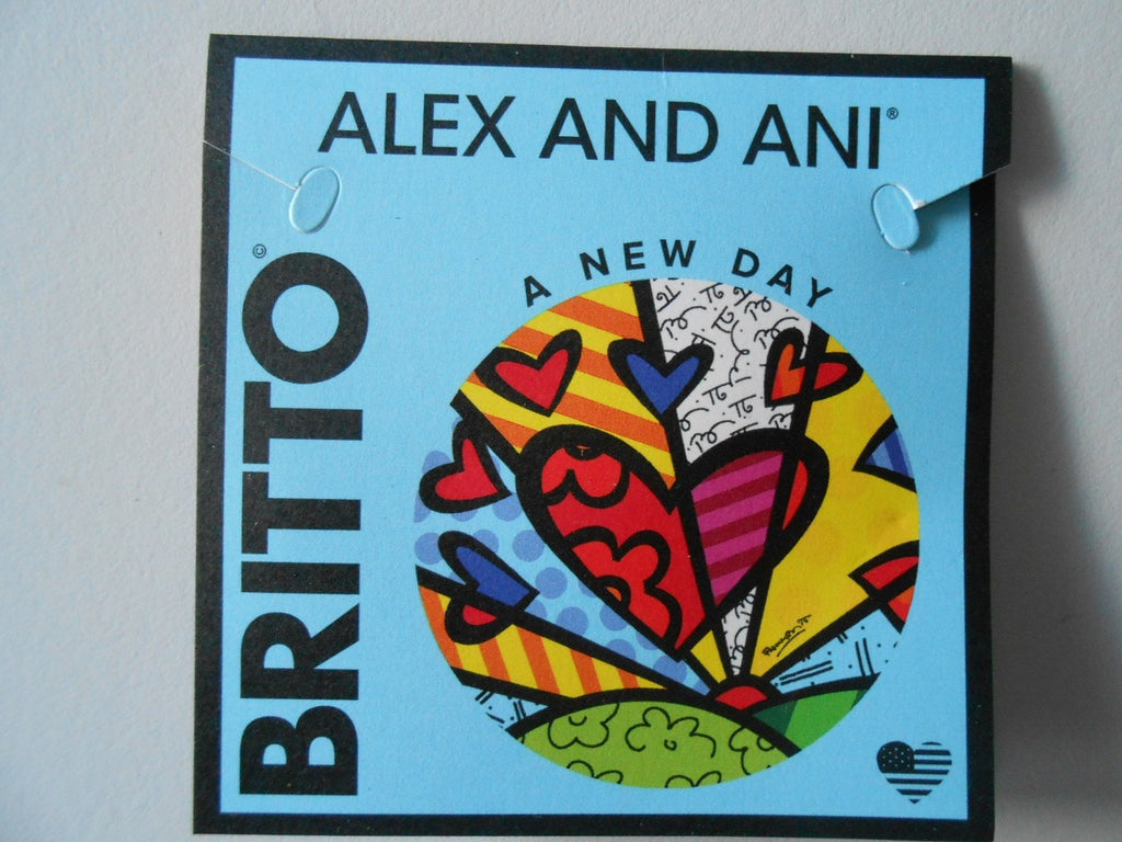 Alex and Ani Art Infusion Necklace Charm | Romero Britto (Heart-Silver)