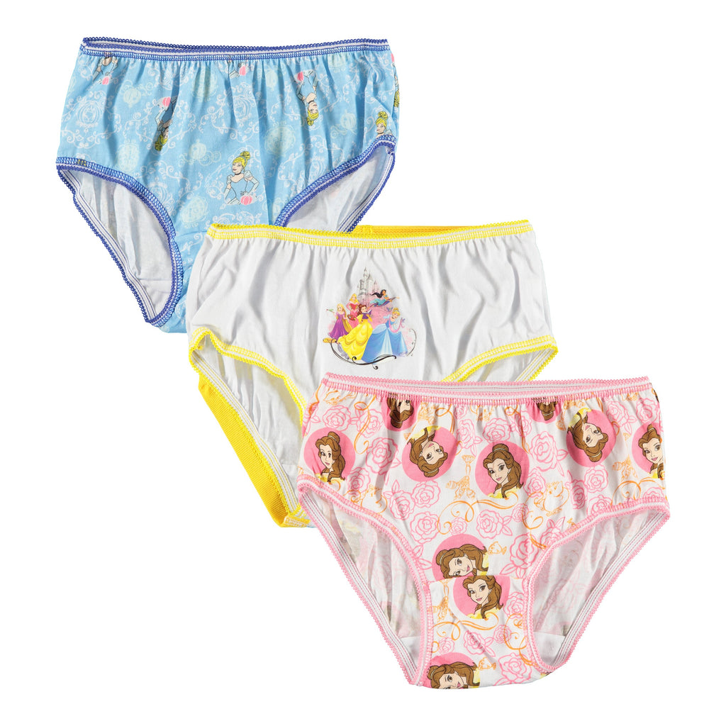 WebUndies.com Princess 3-Pack Girls Panties Rapunzel Ariel Sleeping Beauty Sizes 4,6,8