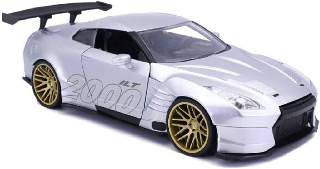 Jada Toys I Love The 2000’s 1:24 2009 Nissan GT-R (R35) Ben Sopra Die-Cast Car, Toys for Kids and Adults, Silver