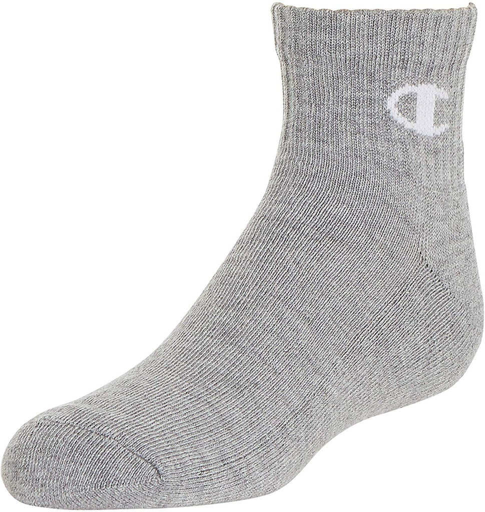 Champion Kids' Big 6-Pack Socks in Quarter or Low Cut, Surf Blue, 7-9