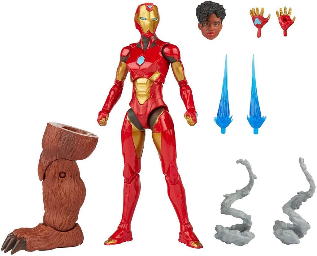 Hasbro Marvel Legends Series 6-inch Ironheart Action Figure Toy, Premium Design and Articulation, Includes 5 Accessories and 1 Build-A-Figure Part, Red,gold