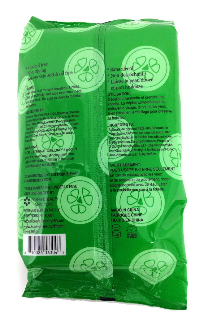 Forever Beauty Makeup Removing Wipes Face Cleaning Fragrant, 60 Count, Alcohol Free