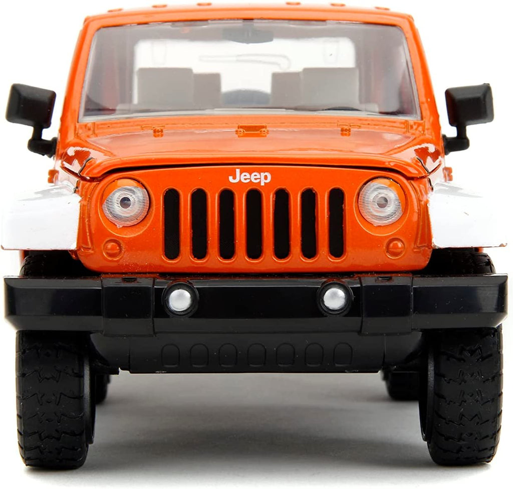 M&M's 1:24 2007 Jeep Wrangler Die-cast Car & 2.75" Orange Figure, Toys for Kids and Adults