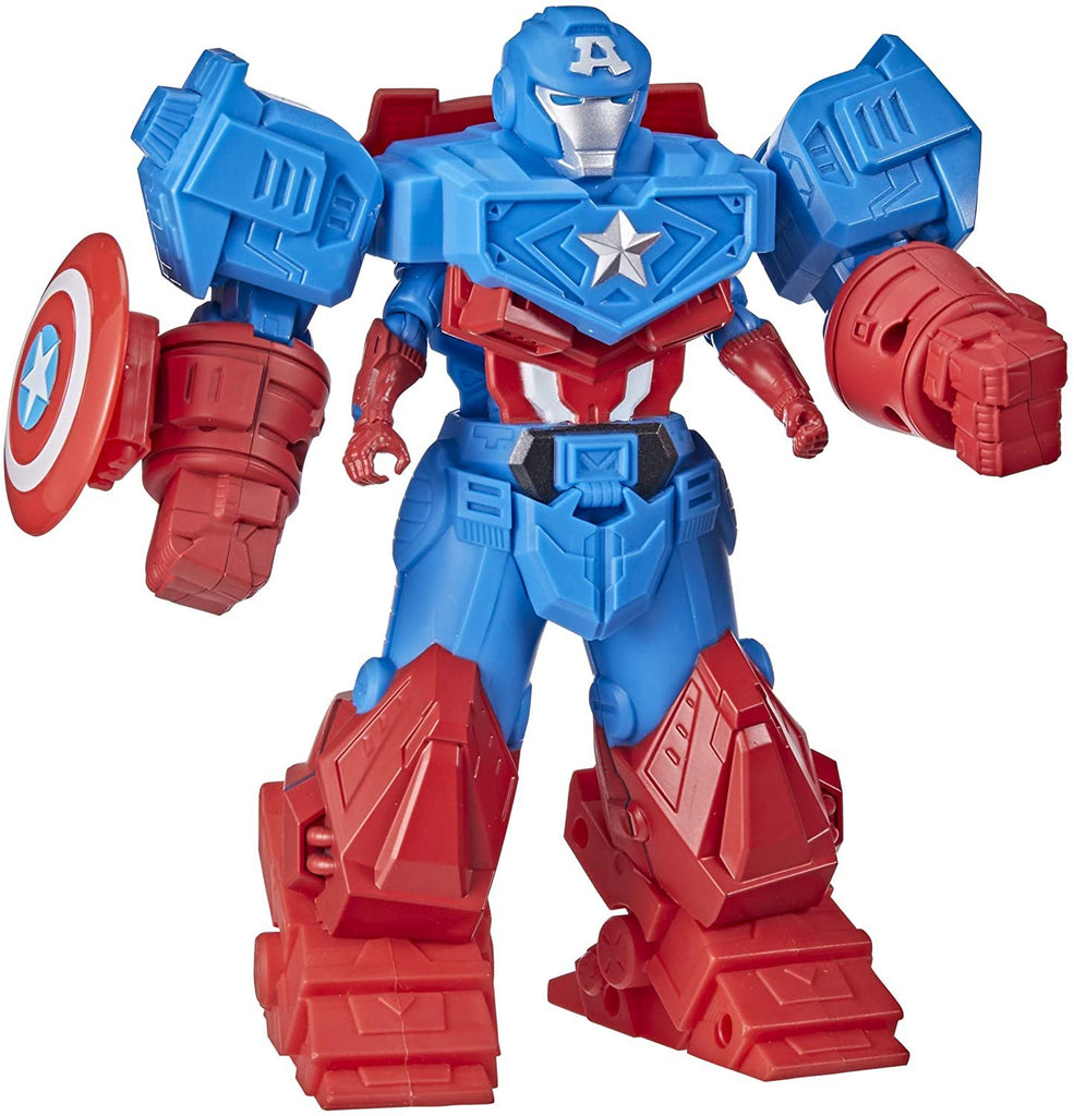 Avengers Marvel Mech Strike 8-inch Super Hero Action Figure Toy Ultimate Mech Suit Captain America, for Kids Ages 4 and Up