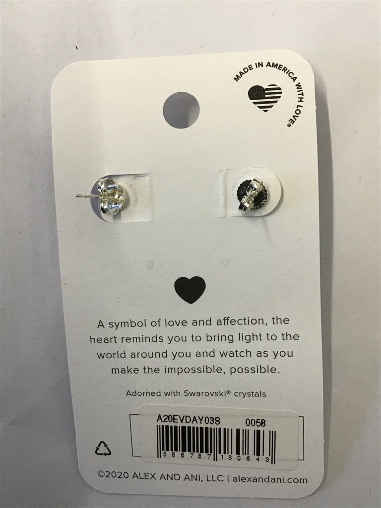 Alex and Ani Color Infusion Heart Huggie Hoop Earrings Silver One Size