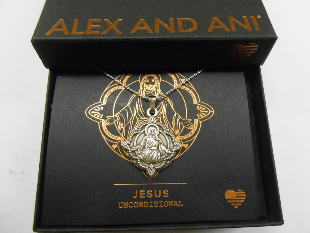 Alex and Ani Womens Jesus 32" EN, Necklace Necklace, Rafaelian Silver, Expandable