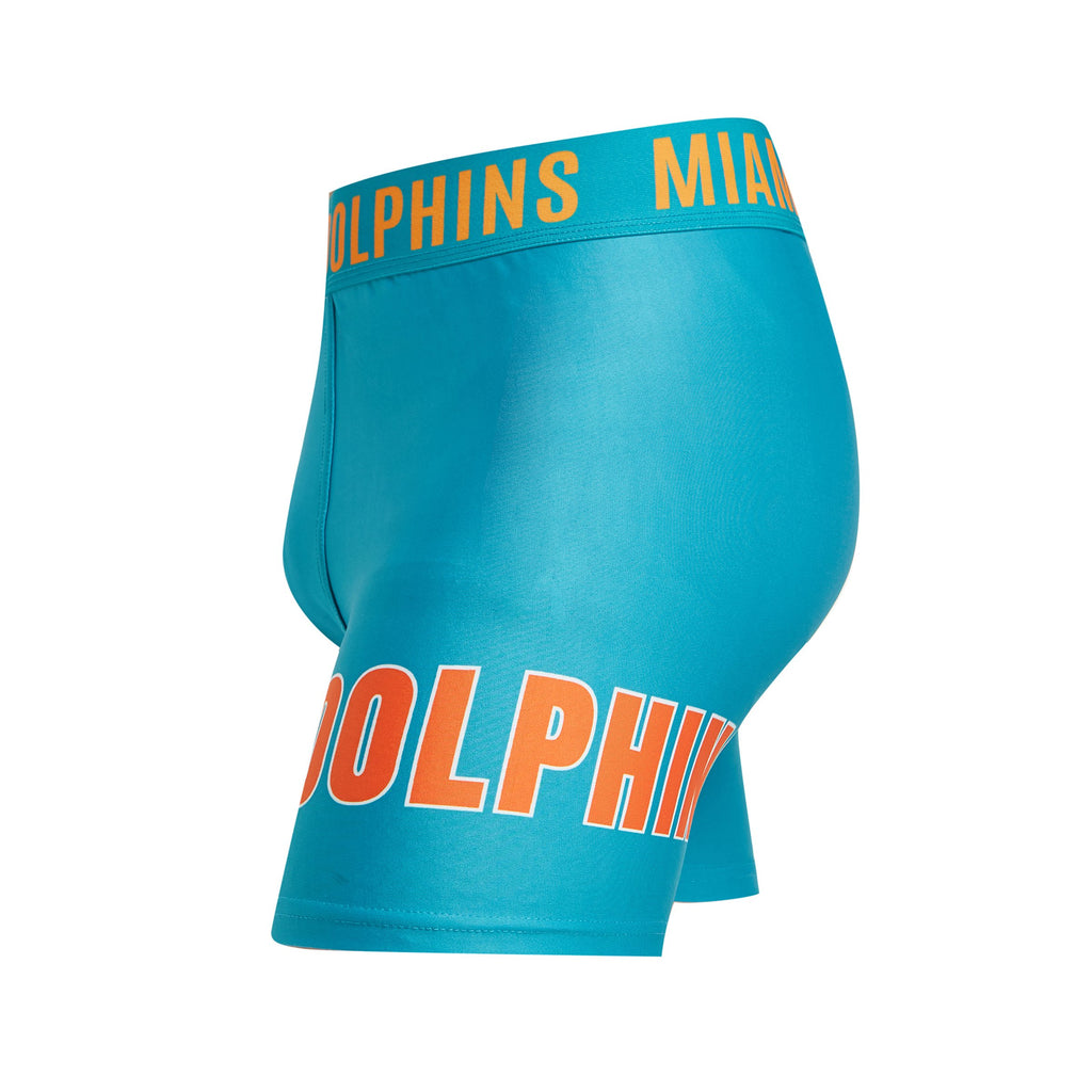 Miami Dolphins Mens Boxer Briefs NFL Performance Active Underwear M-2X