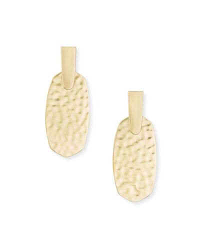 Kendra Scott Aragon Hammered Statement Earrings Gold