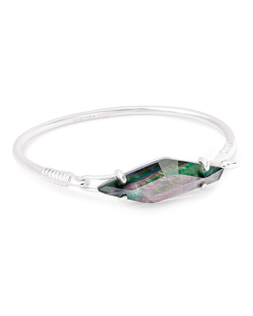 Kendra Scott Lawrence Bright Silver Cuff Bracelet in Black Mother-of-Pearl