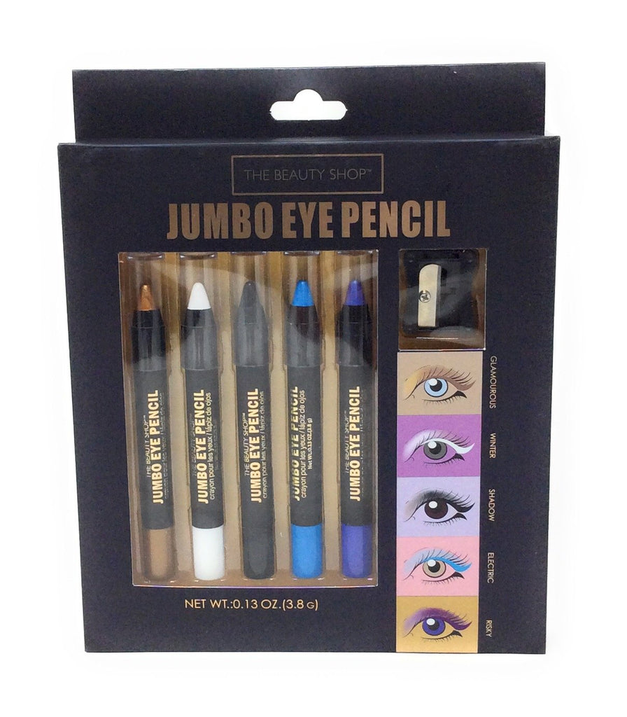 Forever Beauty Eyeliner Eyeshadow Jumbo Pencil Makeup 5-Pack Premium Quality With Sharpener