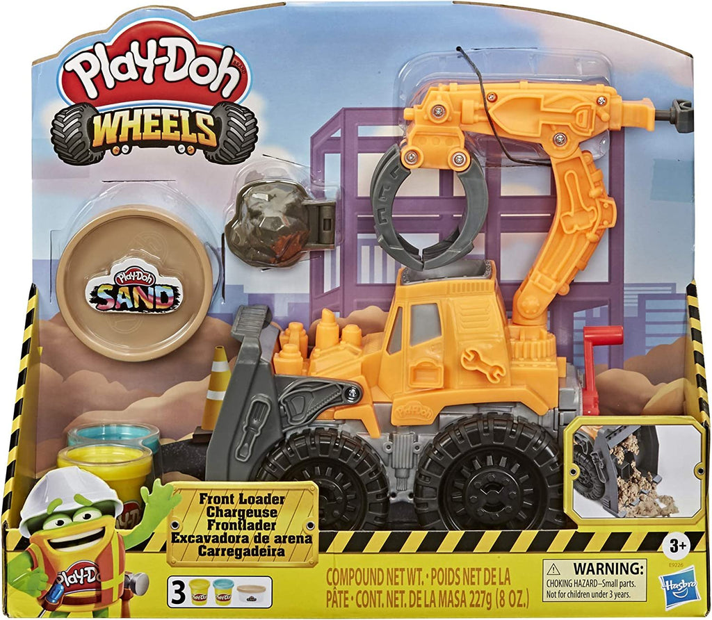 Play-Doh Wheels Front Loader Toy Truck for Kids Ages 3 and Up with Non-Toxic Play-Doh Sand Compound and Classic Play-Doh Compound in 2 Colors