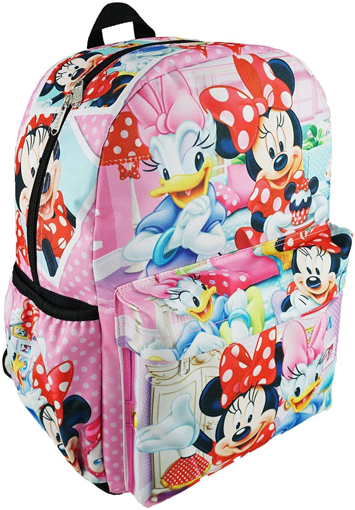 Minnie Mouse Deluxe Oversize Print Large 16" Backpack with Laptop Compartment - A19750