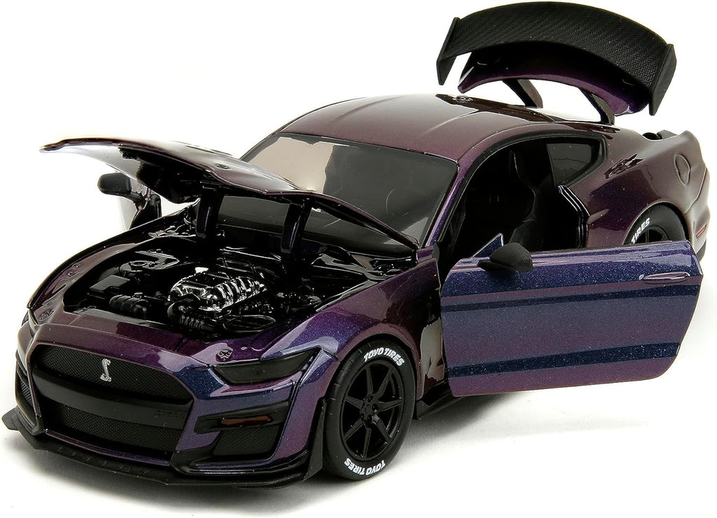Pink Slips 1:24 2020 Ford Mustang Shelby GT Die-Cast Car, Toys for Kids and Adults(Purple)