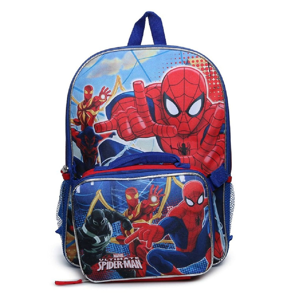 Marvel Boys' Spiderman Backpack with Lunch Kit