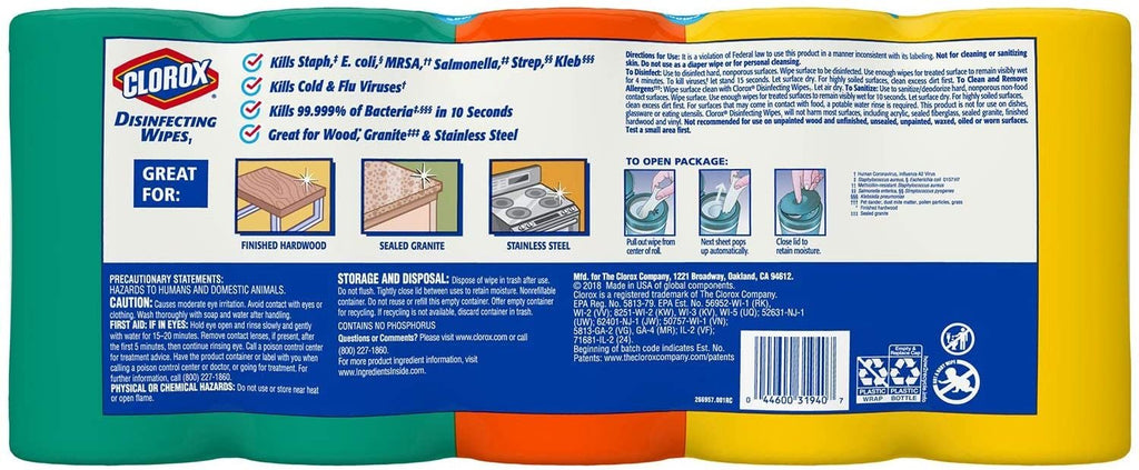 Clorox Disinfecting Wipes Variety Pack, 78 Count (Pack of 5)