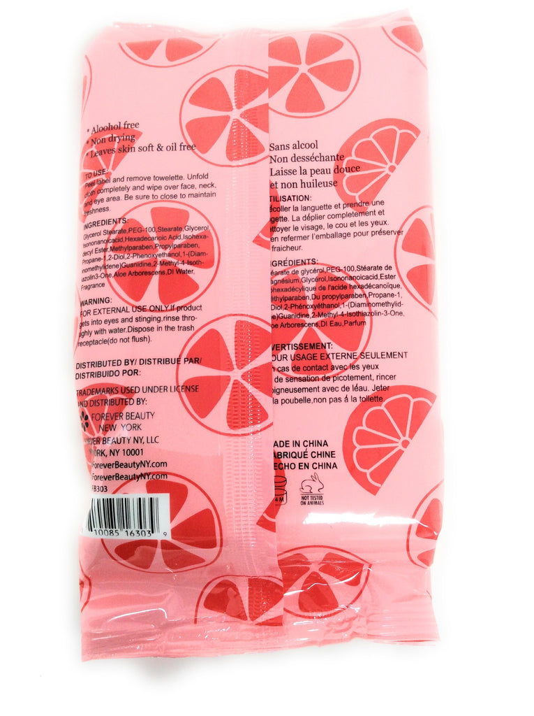 Forever Beauty Makeup Removing Wipes Face Cleaning Fragrant, 60 Count, Alcohol Free