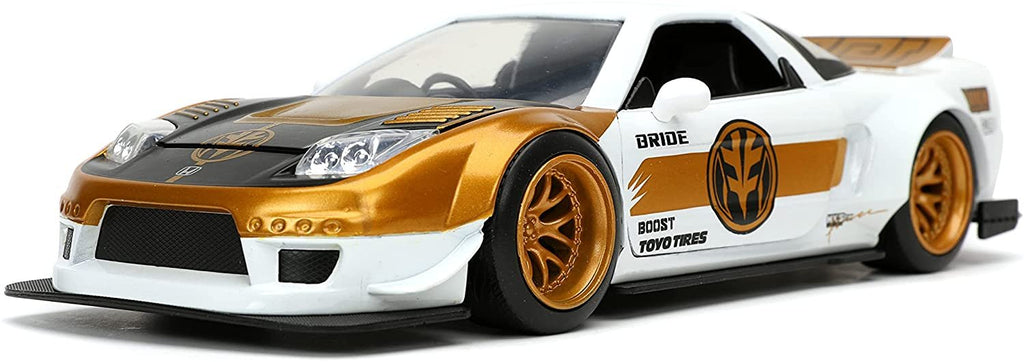 Jada Toys Power Rangers 1:24 2002 Honda NSX Type-R Japan Spec Die-cast Car with 2.75" White Ranger Figure, Toys for Kids and Adults