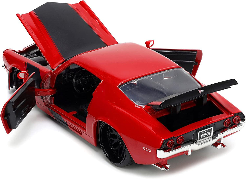 Jada Toys Big Time Muscle 1:24 1971 Chevy Camaro Z28 Die-cast Car Red/Black, Toys for Kids and Adults