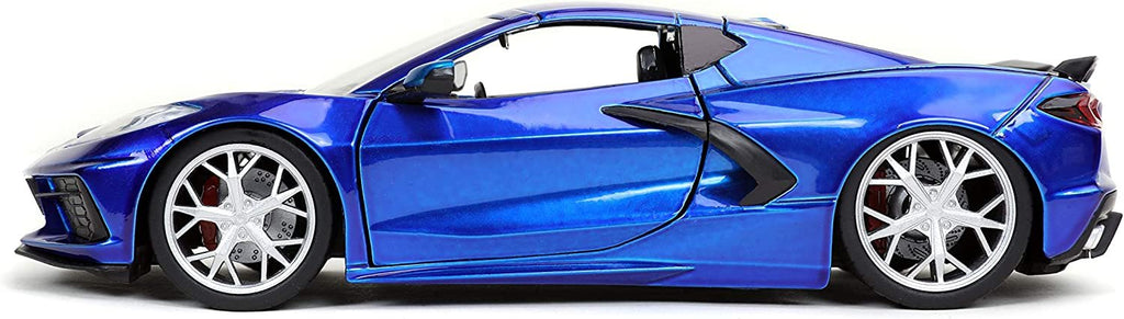 Jada Toys Bigtime Muscle 1:24 2020 Chevy Corvette Stingray Die-cast Car Candy Blue, Toys for Kids and Adults