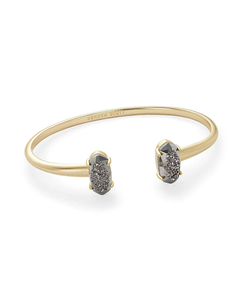 Kendra Scott Edie Cuff Bangle Bracelet in Platinum Drusy & Gold