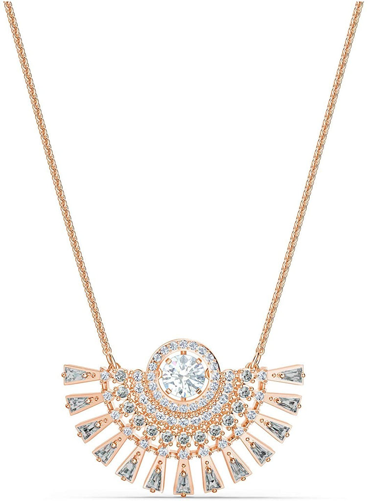 SWAROVSKI Authentic Sparkling Dance Dial Up Necklace, Gray, Rose-Gold Plated, Medium