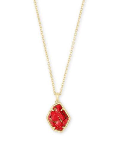 Kendra Scott Ellington Gold Necklace in Bronze Veined Red Magnesite