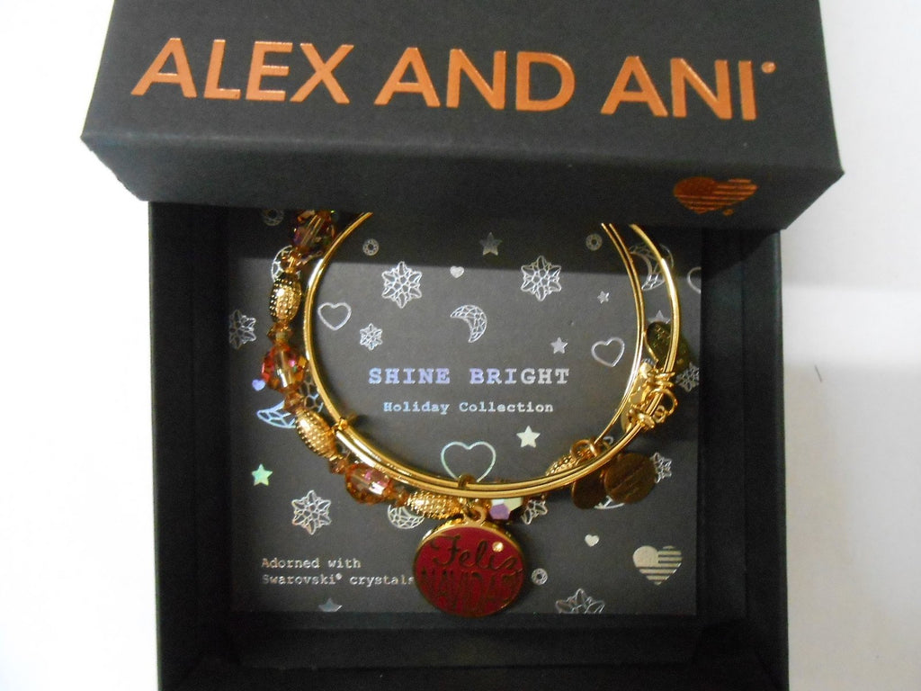 Alex and Ani Feliz Navidad Set of 2 Bangle Bracelet