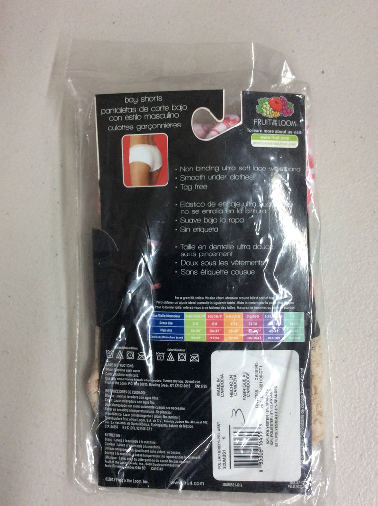 Fruit of the Loom Ultra Women's Microfiber Boy Shorts Panties 3-PACK Sizes 5-9