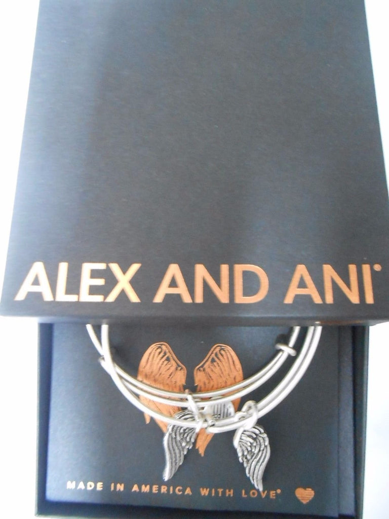 Alex and Ani Path of Symbols Wings Set of 2 Expandable Wire Bangle Charm Bracelet