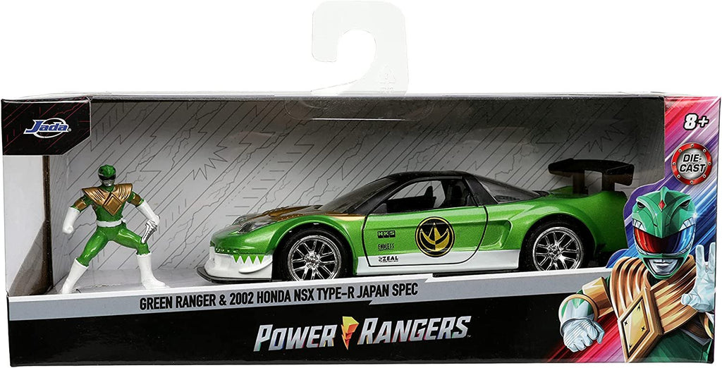 Jada Toys Power Rangers 1:32 2002 Honda NSX Type-R Japan Spec Die-cast Car with 1.65" Green Ranger Figure, Toys for Kids and Adults