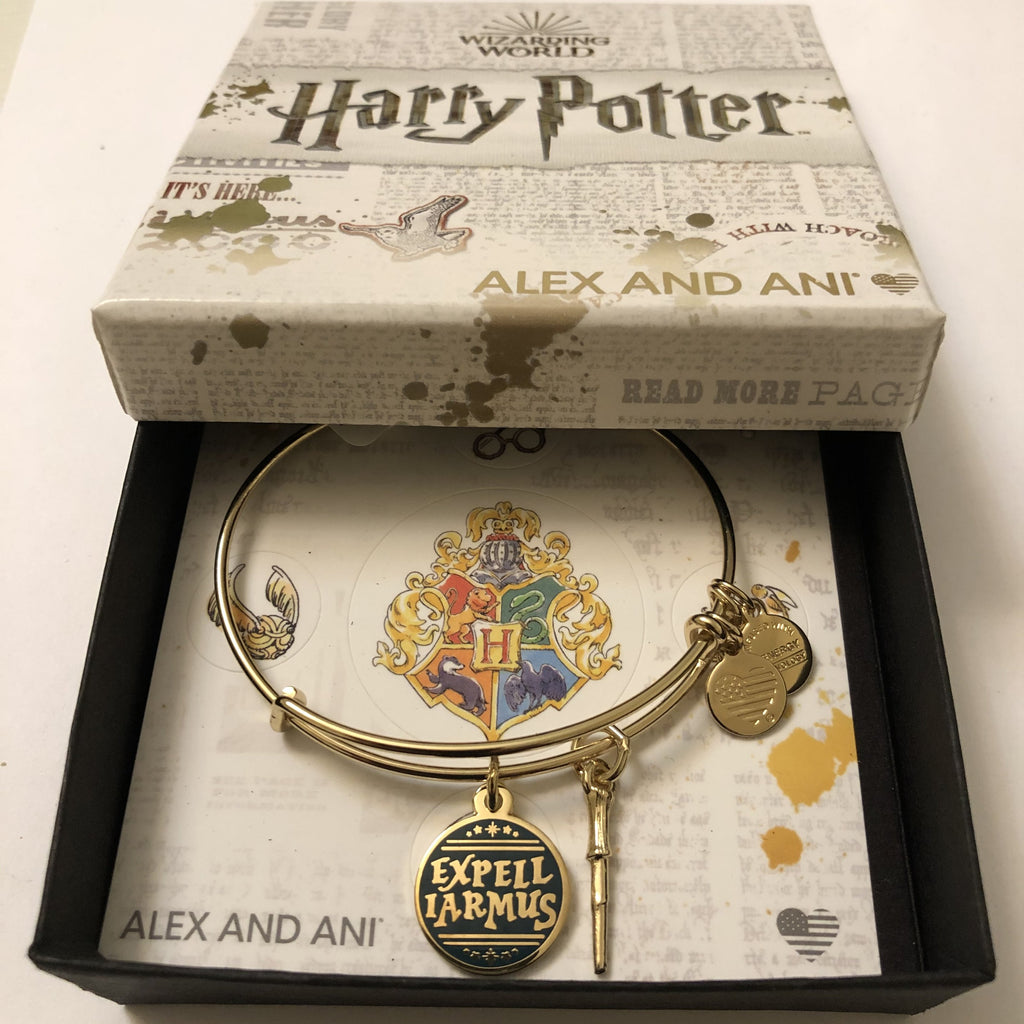 Alex and Ani Harry Potter Duo Bangle Bracelet Gold/Expelliarmos One Size, Shiny Gold (AS20EBHP03SG)