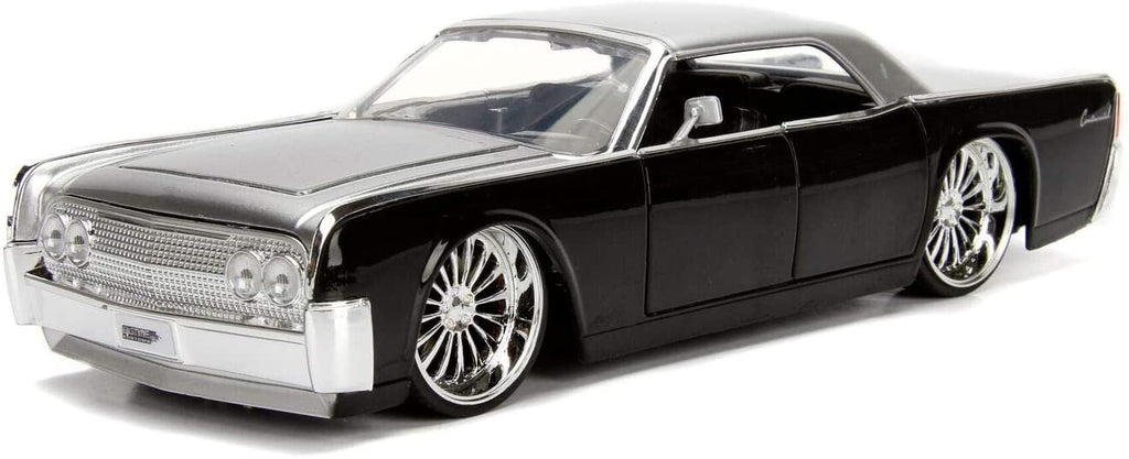 Jada 1963 Lincoln Continental Black with Silver Top 1/24 Diecast Model Car 99553