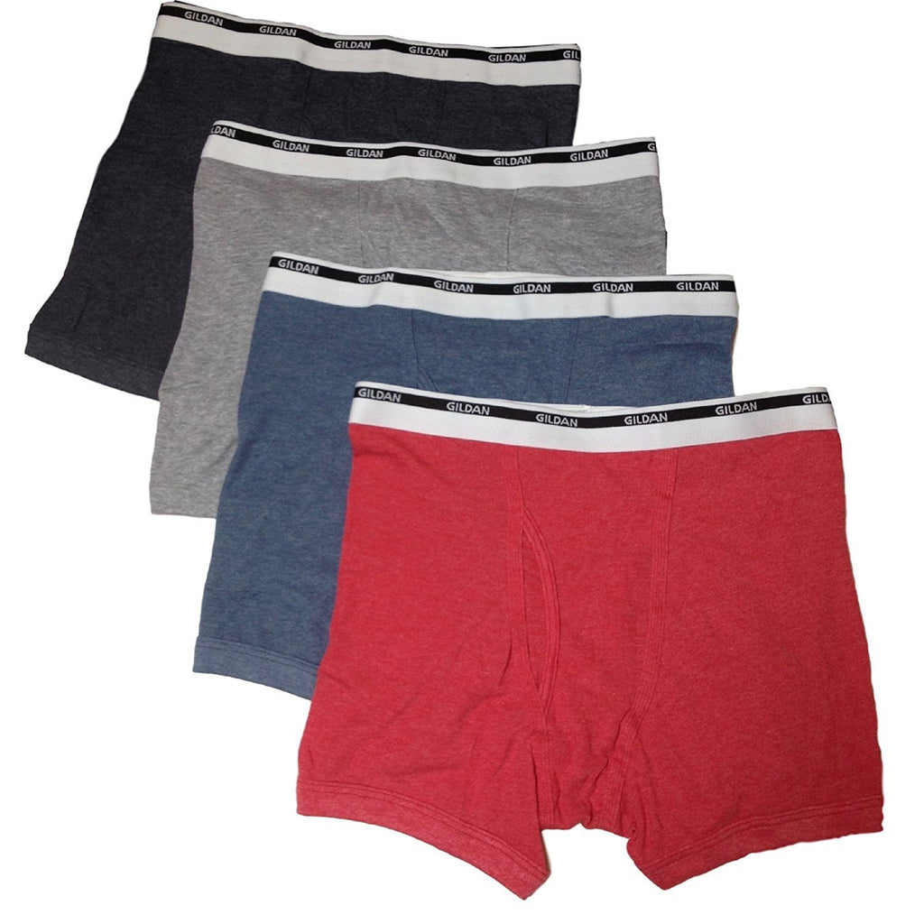 Gildan 4-Pack Men's Premium Cotton Boxer Briefs - Assorted Color
