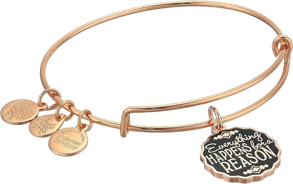 Alex and Ani Women's Words are Powerful Everything Happens for A Reason Bangle Bracelet