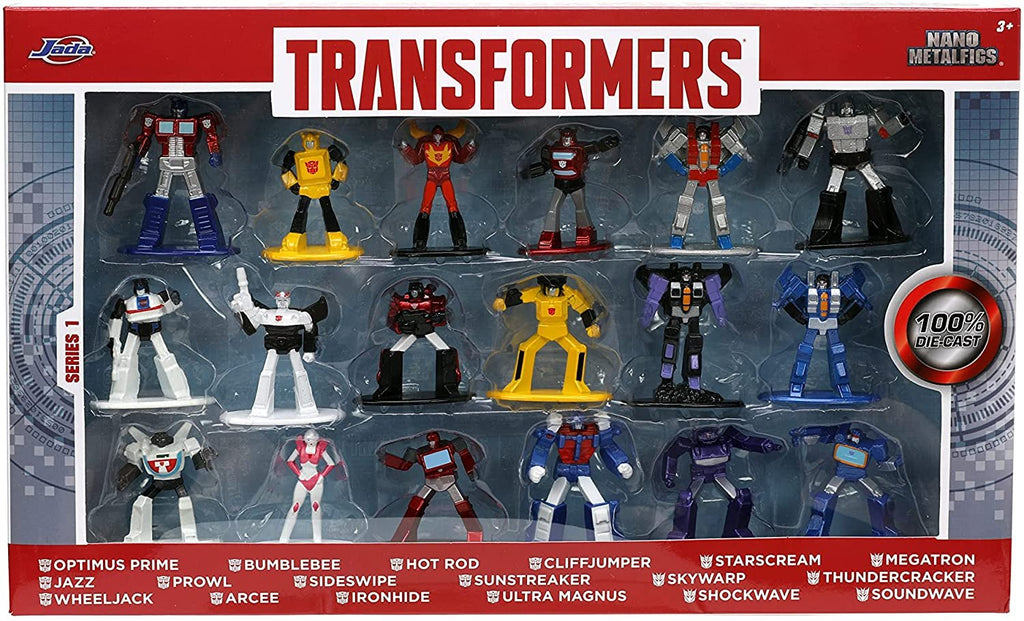 Jada Toys Transformers 18-Pack 1.65" Die-cast Figures, Toys for Kids and Adults, (JNF33452)