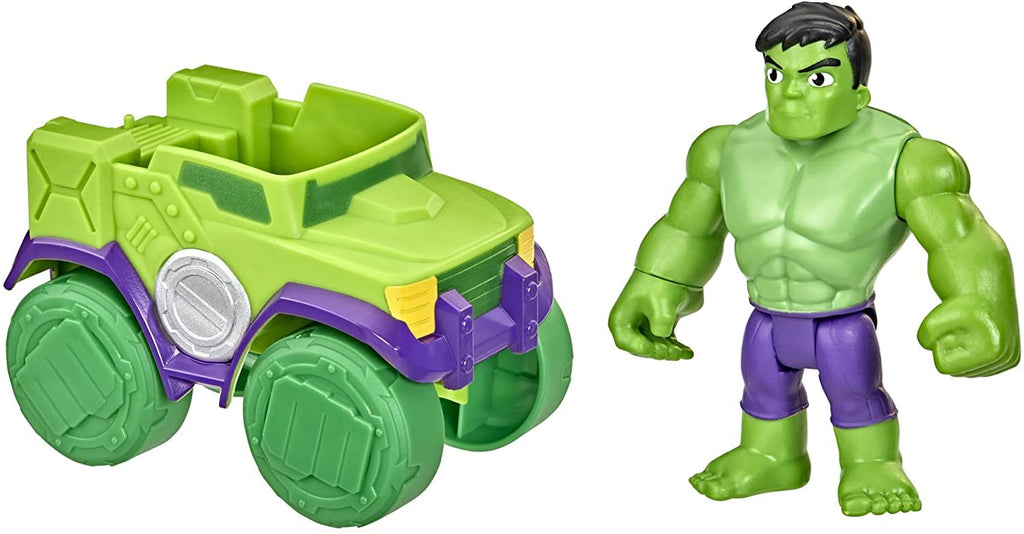 Hasbro Marvel Spidey and His Amazing Friends Hulk Action Figure and Smash Truck Vehicle, Pre-School Toy for Children Aged 3 and Up, Multicolor (F3989)