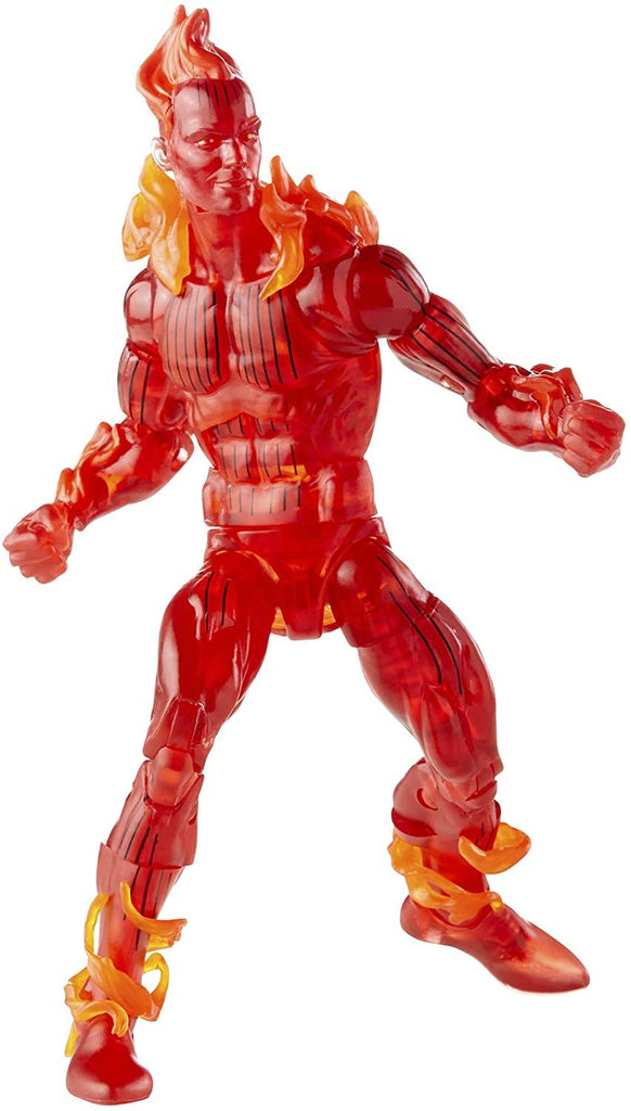 Hasbro Marvel Legends Series Retro Fantastic Four The Human Torch 6-inch Action Figure Toy, Includes 5 Accessories