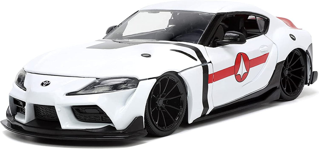 Robotech 1:24 2020 Toyota Supra Die-cast Car & 2.75" Rick Hunter Figure, Toys for Kids and Adults