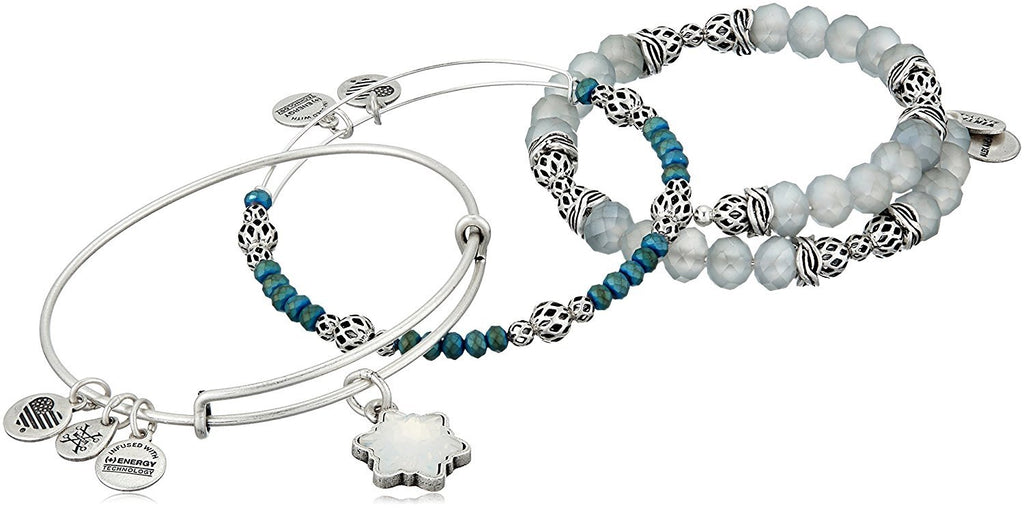 Alex and Ani Snowflake Set of 3 Bangle Bracelet