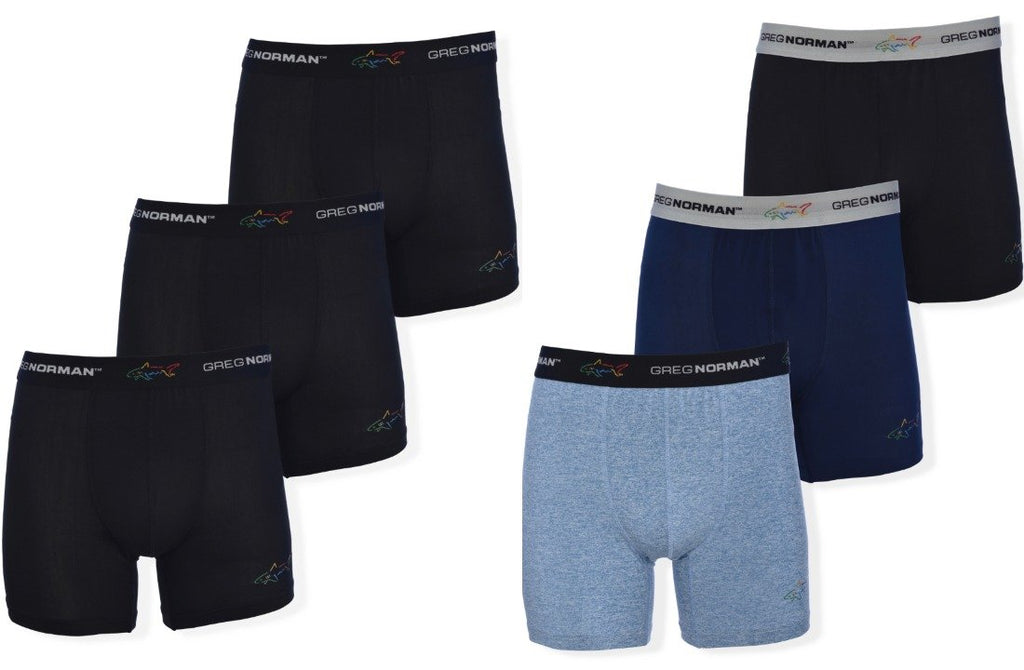 Greg Norman Mens Boxer Briefs - Performance 6-Pack Tagless Spandex Golf Legend