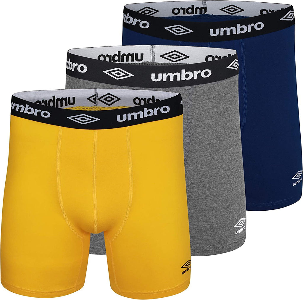 Umbro Mens Boxer Briefs Breathable Cotton Underwear for Men - 6 Pack Cotton Stretch Mens Underwear