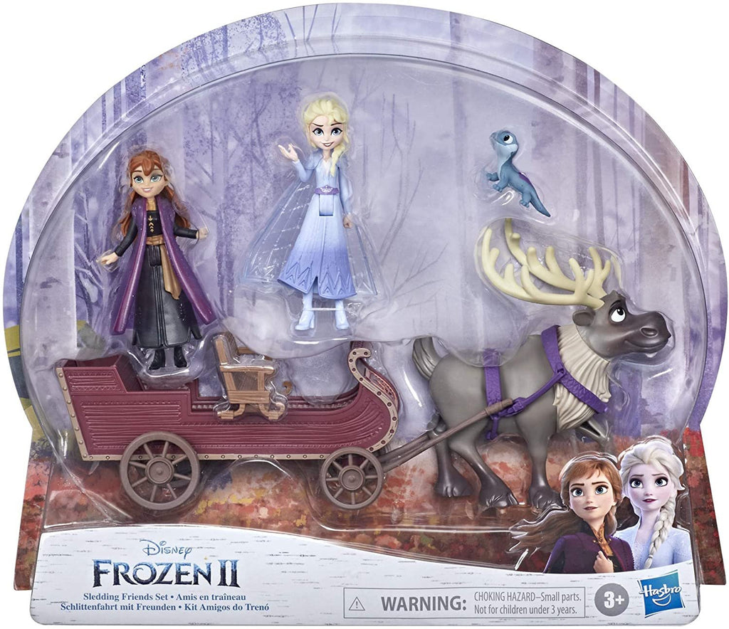 Disney Frozen 2 Sledding Friends Set, Includes Anna, Elsa, Bruni, and Sven, Toy for Kids 3 and Up