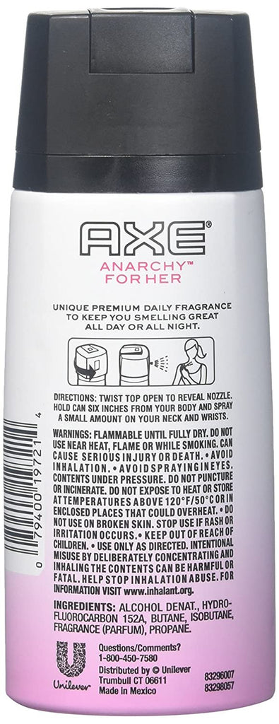 Axe Daily Fragrance Anarchy for Her 4 oz(Pack Of 12)