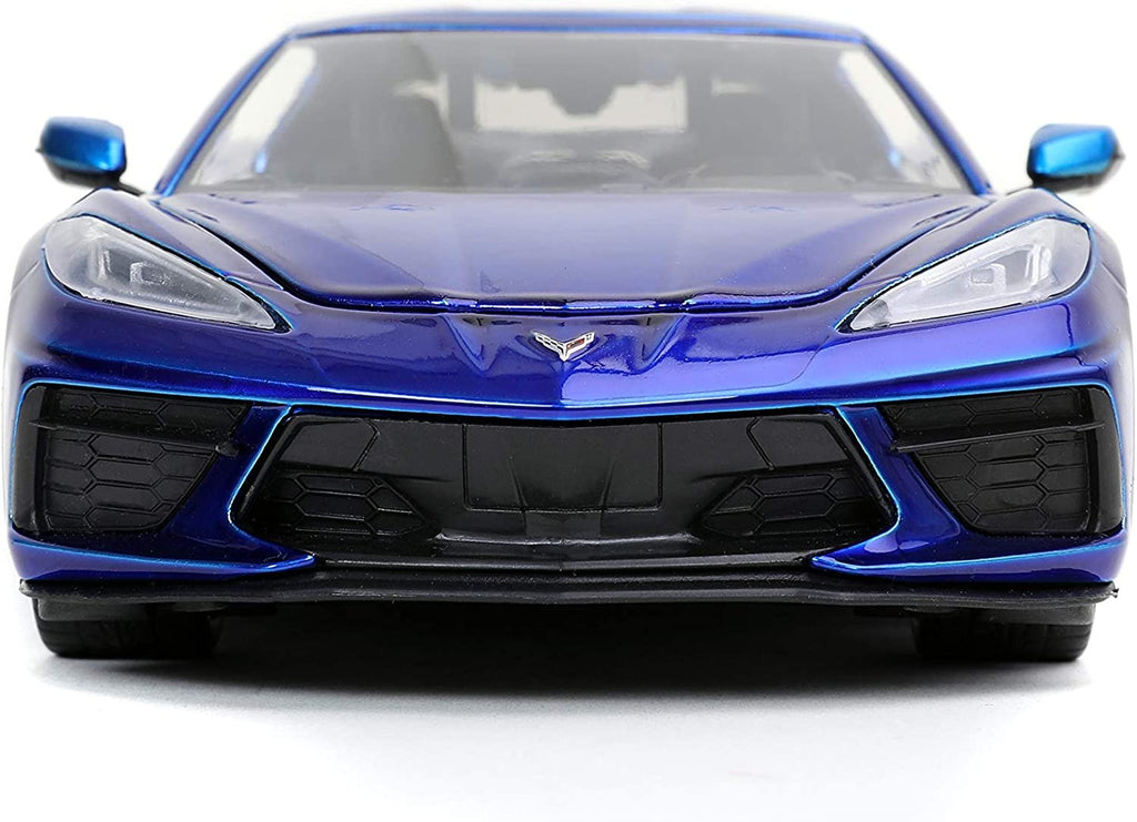 Jada Toys Bigtime Muscle 1:24 2020 Chevy Corvette Stingray Die-cast Car Candy Blue, Toys for Kids and Adults