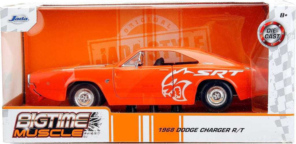 Big Time Muscle 1:24 1968 Dodge Charger Die-Cast Car (Orange)