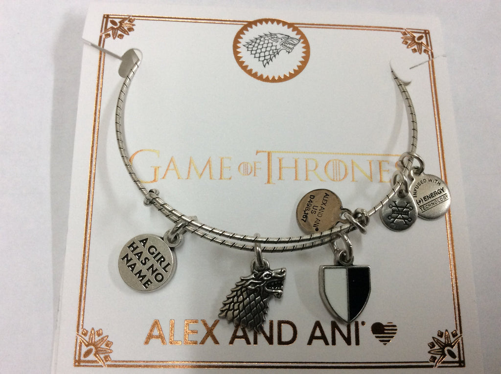 Alex and Ani GAME OF THRONES Arya Stark Charm Bangle Bracelet - Rafaelian Silver Finish