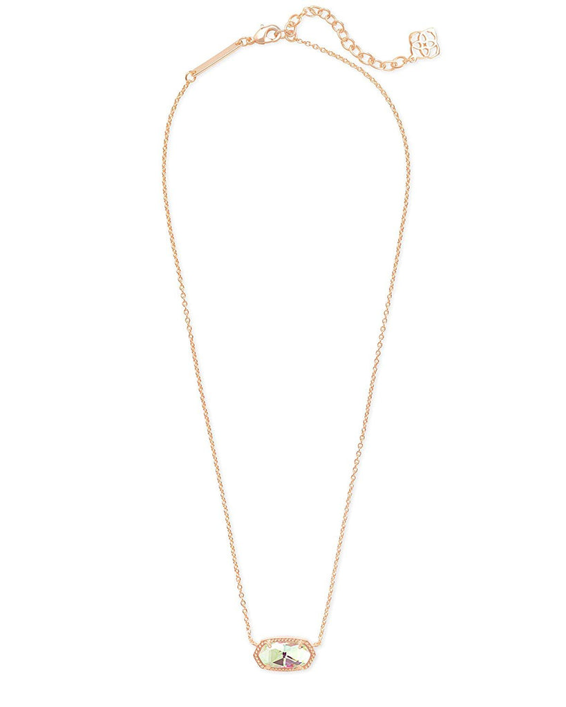 Kendra Scott Elisa Rose Gold Pendant Necklace in Dichroic Glass