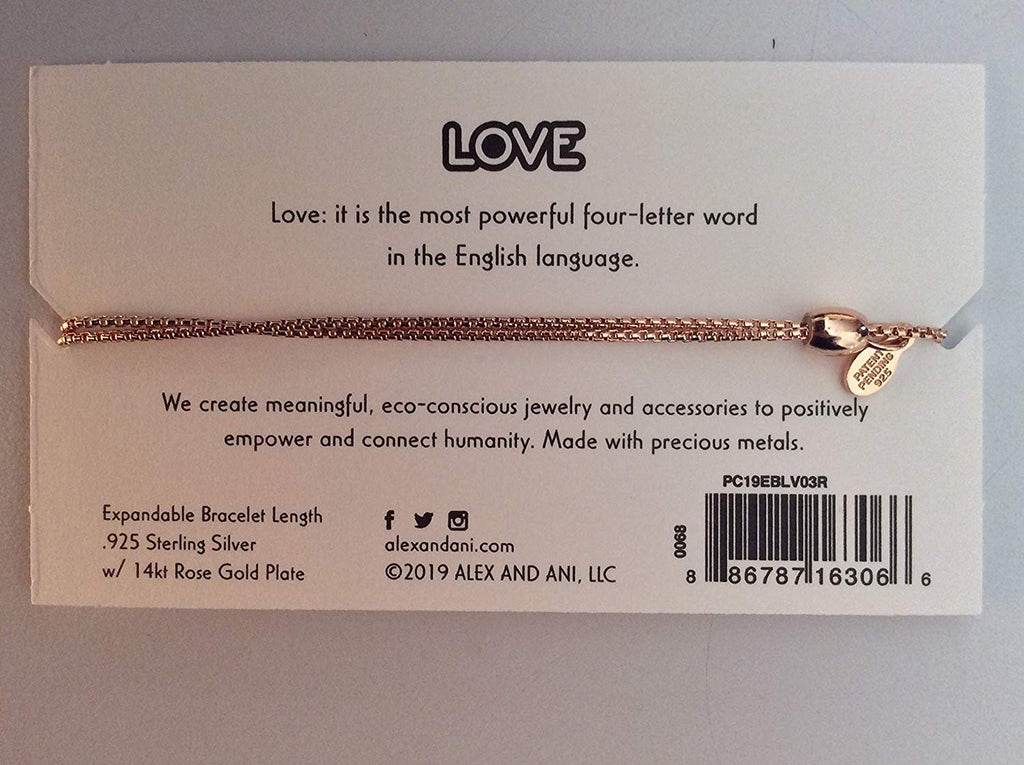 Alex and Ani Womens Love Pull Chain Bracelet